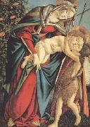 Sandro Botticelli Madonna and child with the Young St John or Madonna of the Rose Garden oil